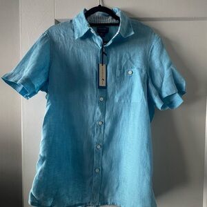 Caribbean Joe Sky Blue Casual Button Down Shirt